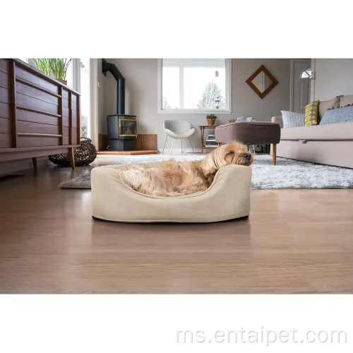 Pet Oval Terry Suede Fleece Bed dengan tilam